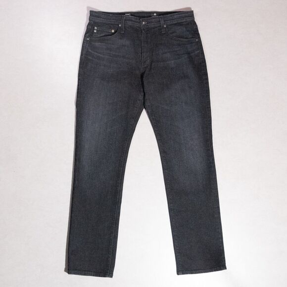 AG Adriano Goldschmied Everett Slim Straight Stretch Black Jeans Men's 34x32 - Picture 1 of 6